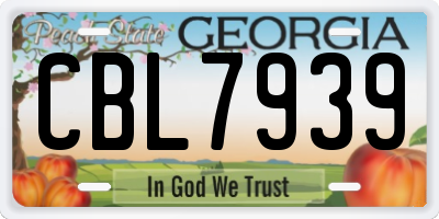 GA license plate CBL7939