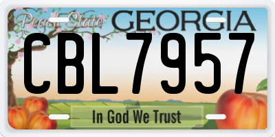 GA license plate CBL7957