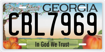 GA license plate CBL7969