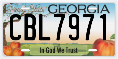GA license plate CBL7971