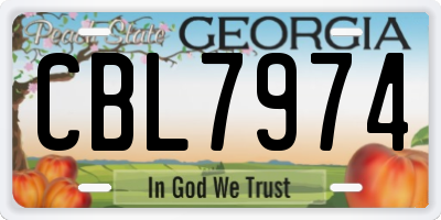 GA license plate CBL7974