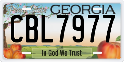 GA license plate CBL7977