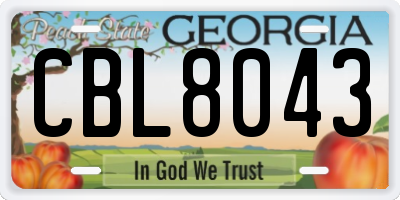 GA license plate CBL8043