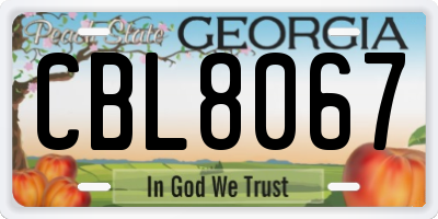 GA license plate CBL8067