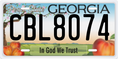 GA license plate CBL8074