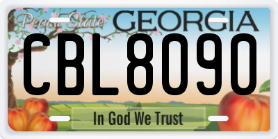 GA license plate CBL8090