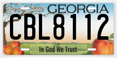 GA license plate CBL8112
