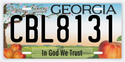 GA license plate CBL8131