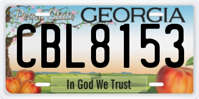 GA license plate CBL8153