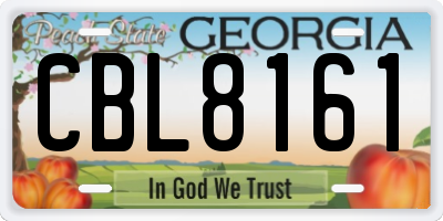 GA license plate CBL8161