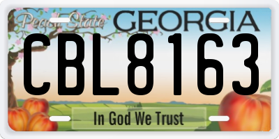 GA license plate CBL8163