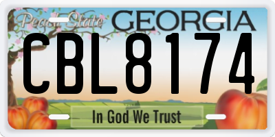 GA license plate CBL8174