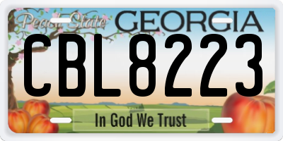 GA license plate CBL8223