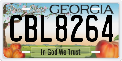 GA license plate CBL8264