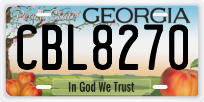 GA license plate CBL8270