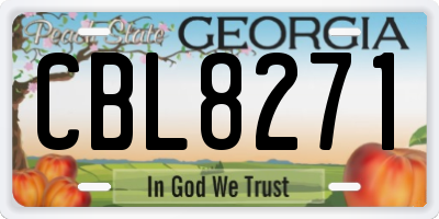 GA license plate CBL8271