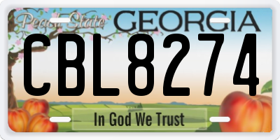 GA license plate CBL8274