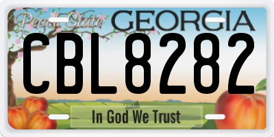GA license plate CBL8282