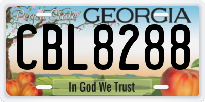 GA license plate CBL8288