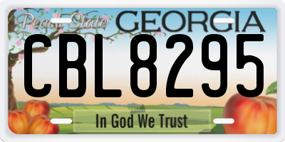 GA license plate CBL8295