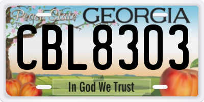 GA license plate CBL8303