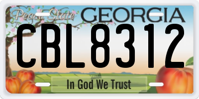 GA license plate CBL8312