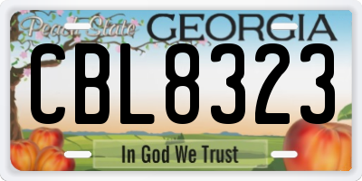 GA license plate CBL8323