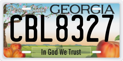 GA license plate CBL8327