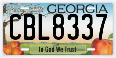 GA license plate CBL8337