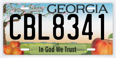 GA license plate CBL8341