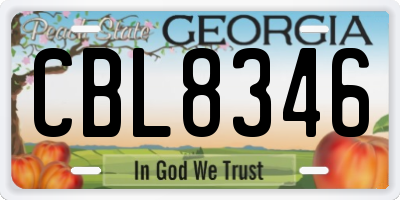 GA license plate CBL8346