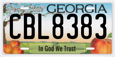 GA license plate CBL8383