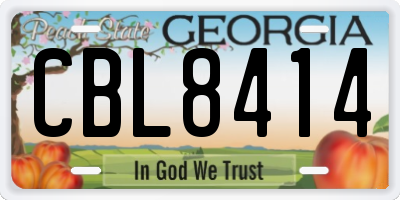 GA license plate CBL8414