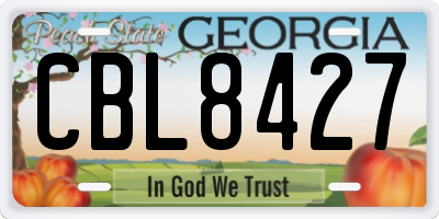 GA license plate CBL8427