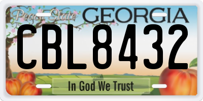 GA license plate CBL8432