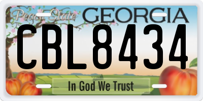 GA license plate CBL8434