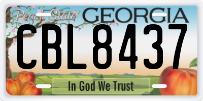 GA license plate CBL8437