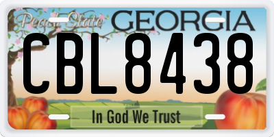 GA license plate CBL8438