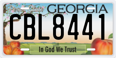 GA license plate CBL8441