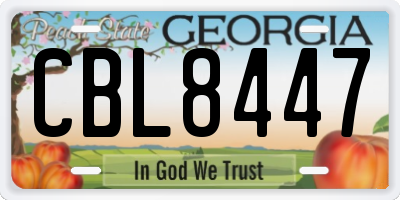 GA license plate CBL8447