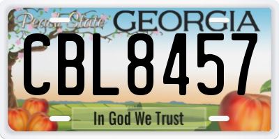 GA license plate CBL8457