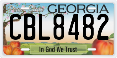 GA license plate CBL8482