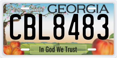 GA license plate CBL8483