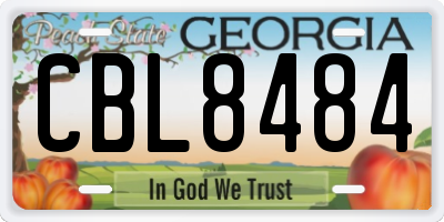 GA license plate CBL8484