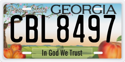 GA license plate CBL8497