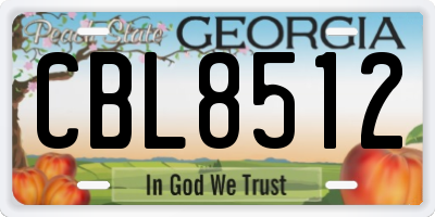 GA license plate CBL8512