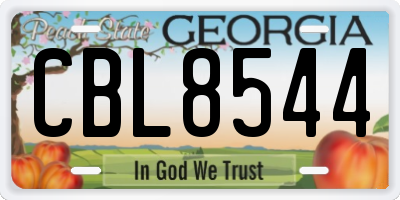 GA license plate CBL8544