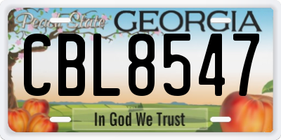 GA license plate CBL8547