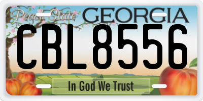 GA license plate CBL8556