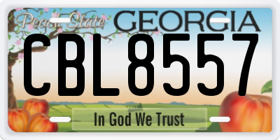 GA license plate CBL8557